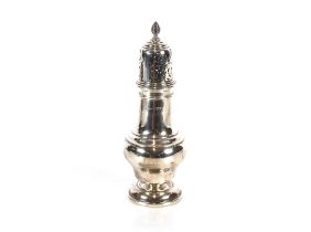 A large silver baluster sugar shaker, Chester 1946, 20cm high, 5oz