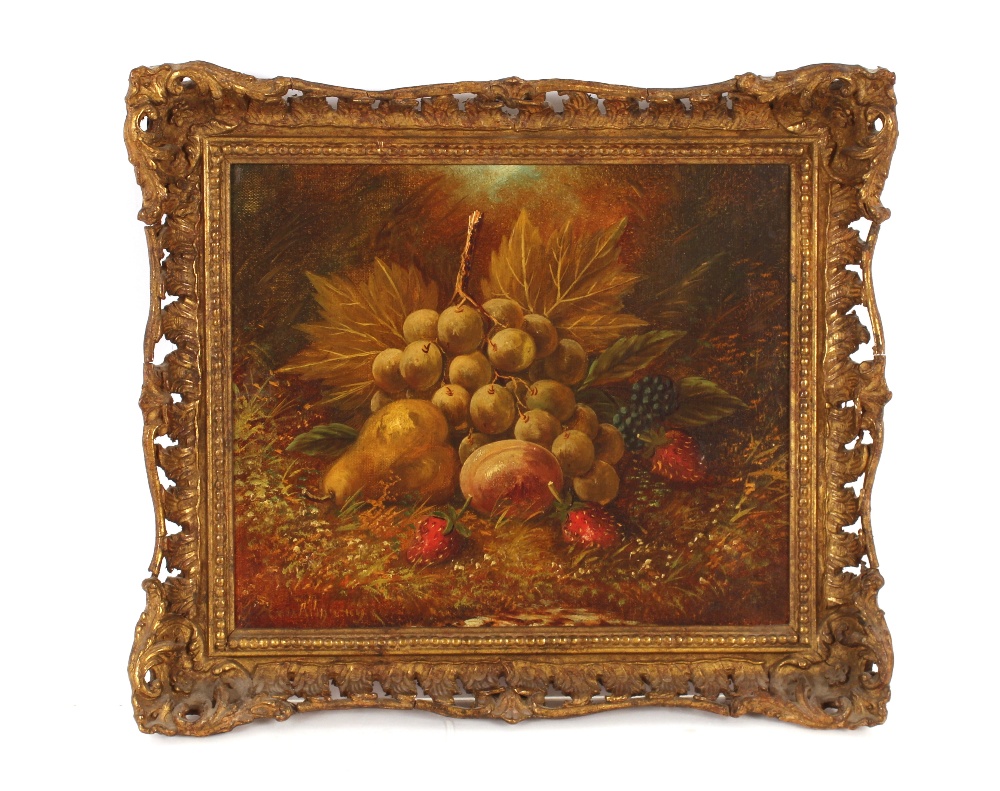 G. Hemmingway, still life studies a pair, depicting fruit in a hedgerow, signed oils on canvas, 24. - Bild 5 aus 7