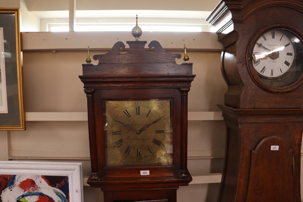 Dickerson of Framlingham, an oak and elm cased cottage longcase clock having square brass dial and - Image 3 of 5