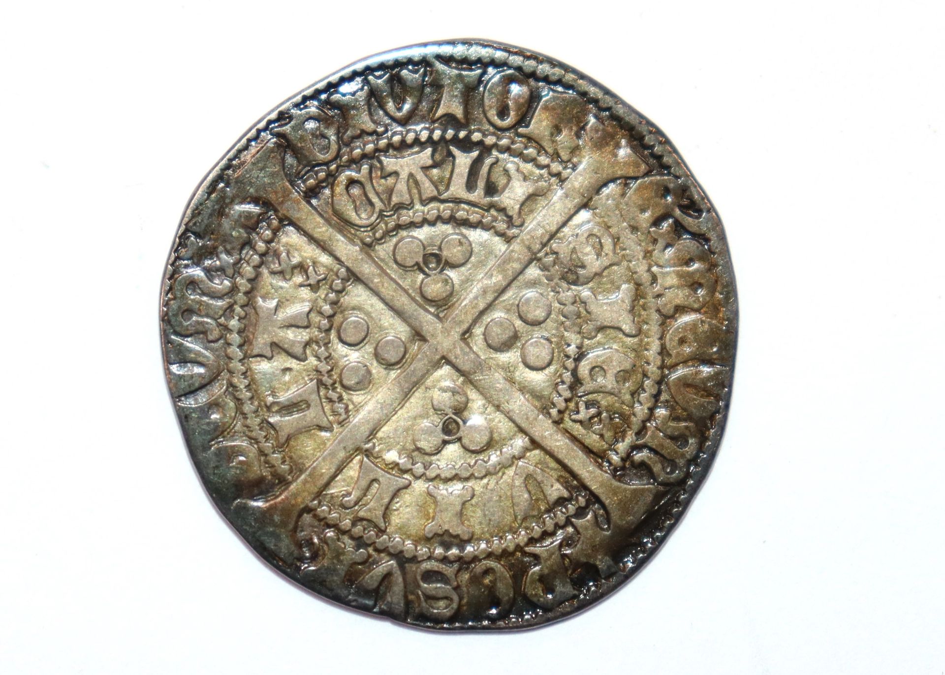 A Henry VI groat Villa Calisie, MM pierced cross