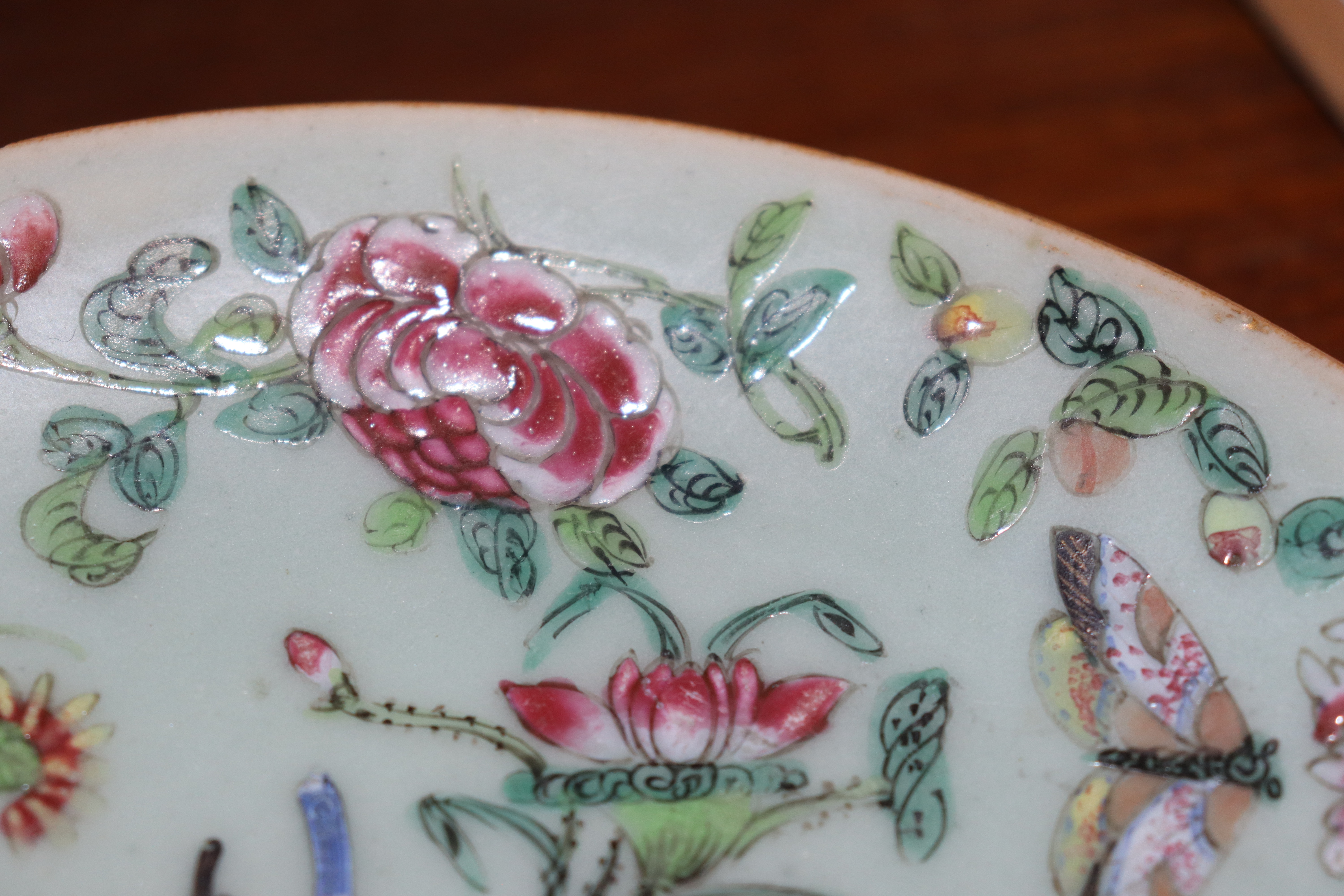 A 19th Century Chinese Canton plate, decorated in traditional palette with famille rose birds and - Image 17 of 18