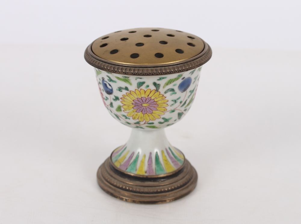 A rare and unusual 19th Century Chinese Canton incense pot, decorated with enamel decoration of - Image 4 of 23