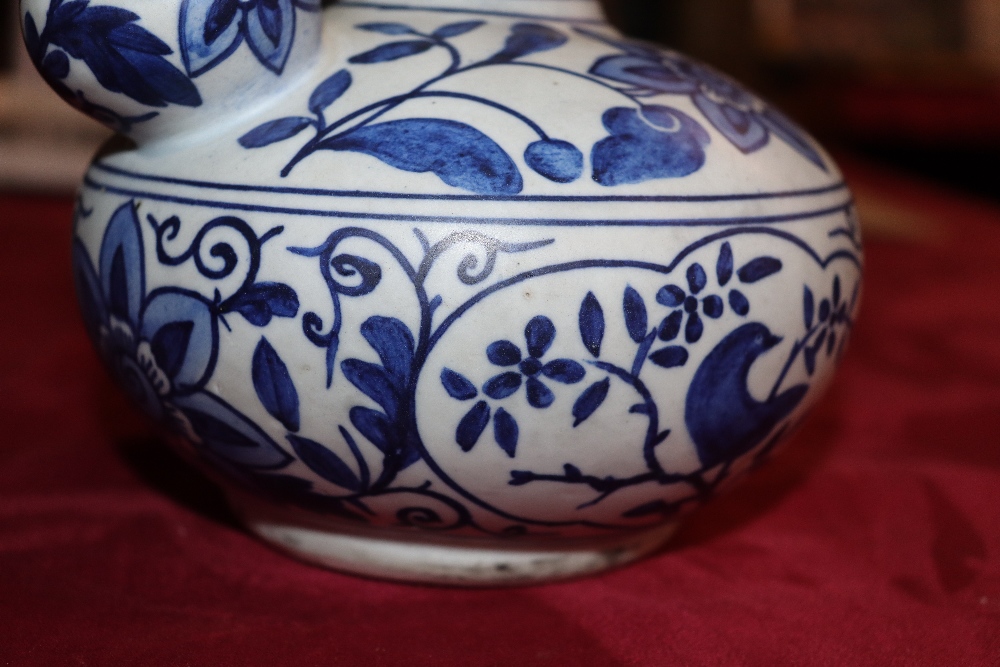 A Chinese Ming style Kendi of traditional form, blue glazed floral and bird decoration, 18cm high - Image 16 of 22