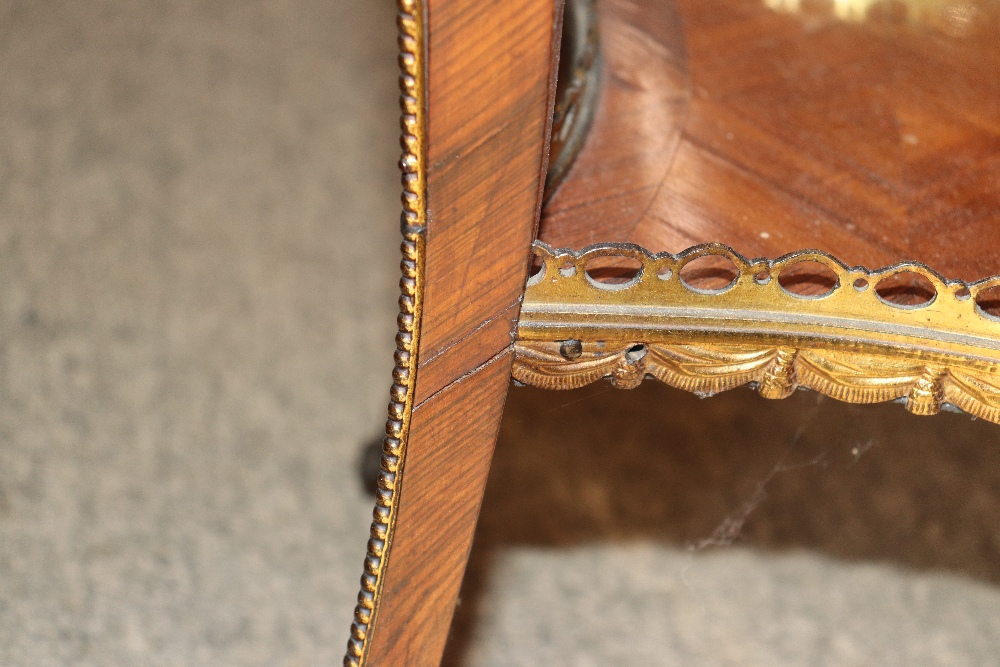 A pair of 19th Century French walnut and cross banded two tier side tables surmounted by pierced - Image 86 of 110