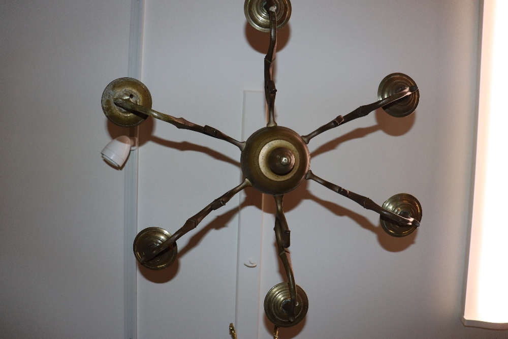 An 18th Century bronze six light chandelier with I - Image 12 of 12