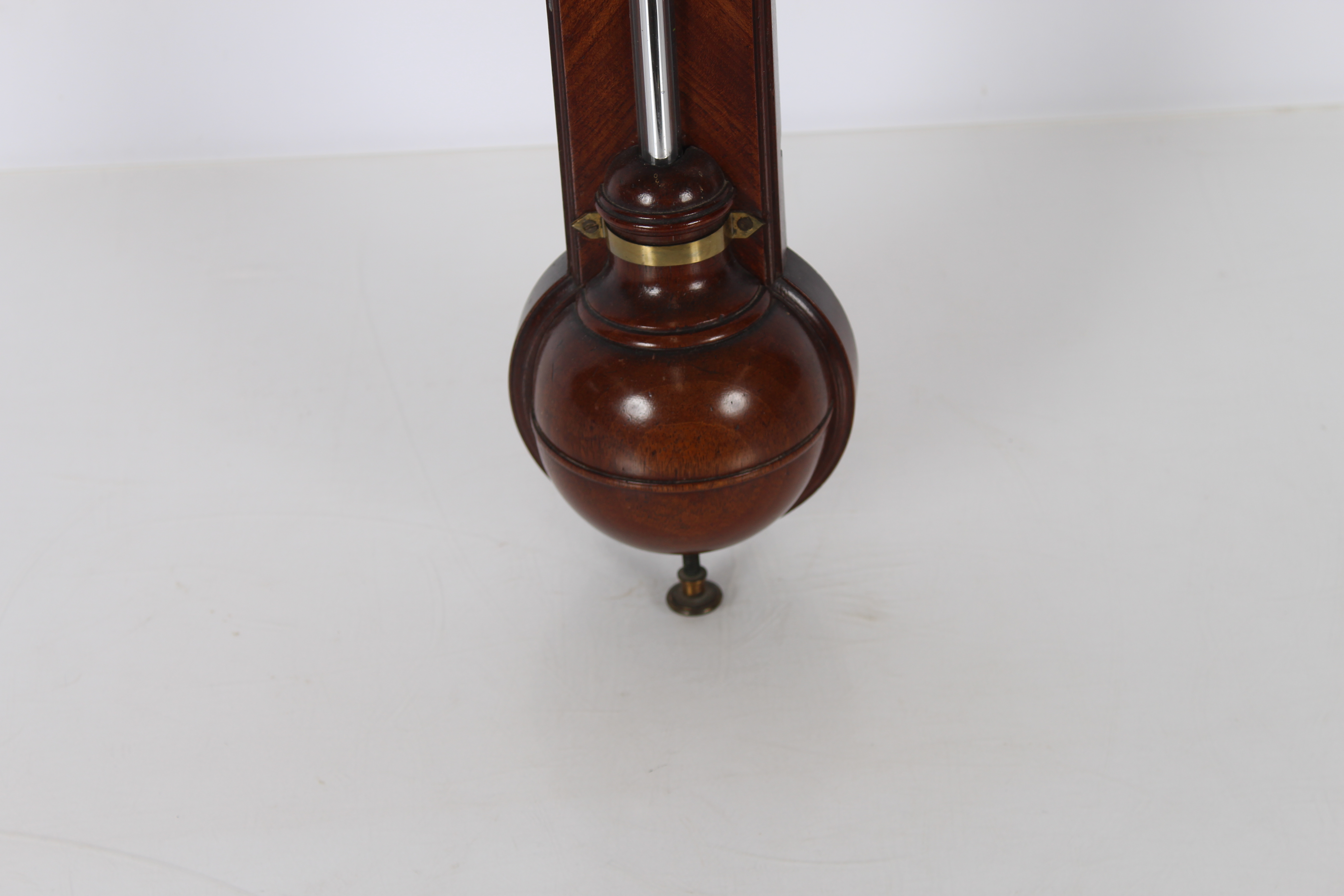A 19th Century mahogany stick barometer by Dolland of London, having scroll arched pediment, brass - Image 3 of 3