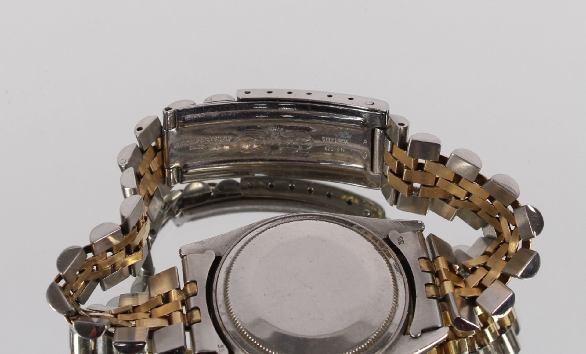 A Rolex Bi-Metallic date adjust Oyster Perpetual wrist watch - Image 7 of 9