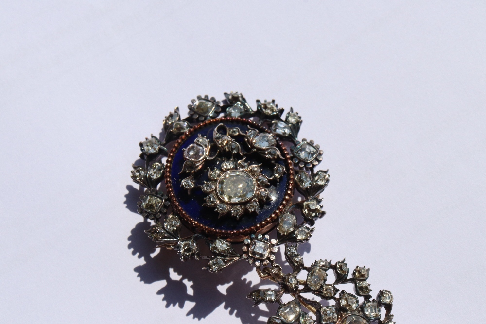 A yellow and white metal diamond set pendant / brooch, set with two approx. 1.25carat diamonds and - Image 16 of 26