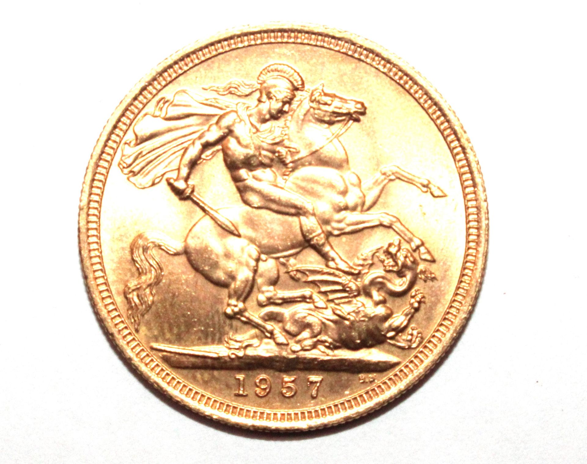 A Queen Elizabeth II gold Sovereign 1957