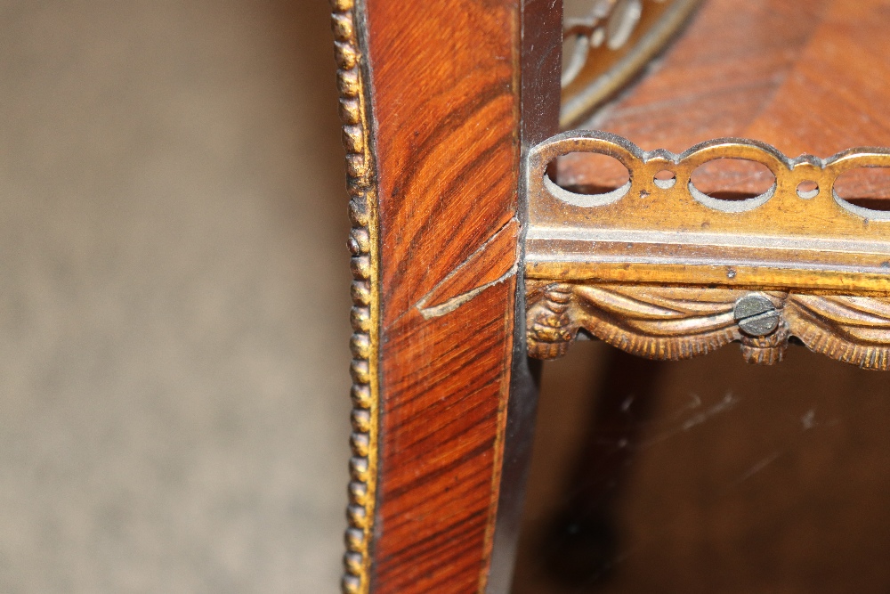 A pair of 19th Century French walnut and cross banded two tier side tables surmounted by pierced - Image 100 of 110