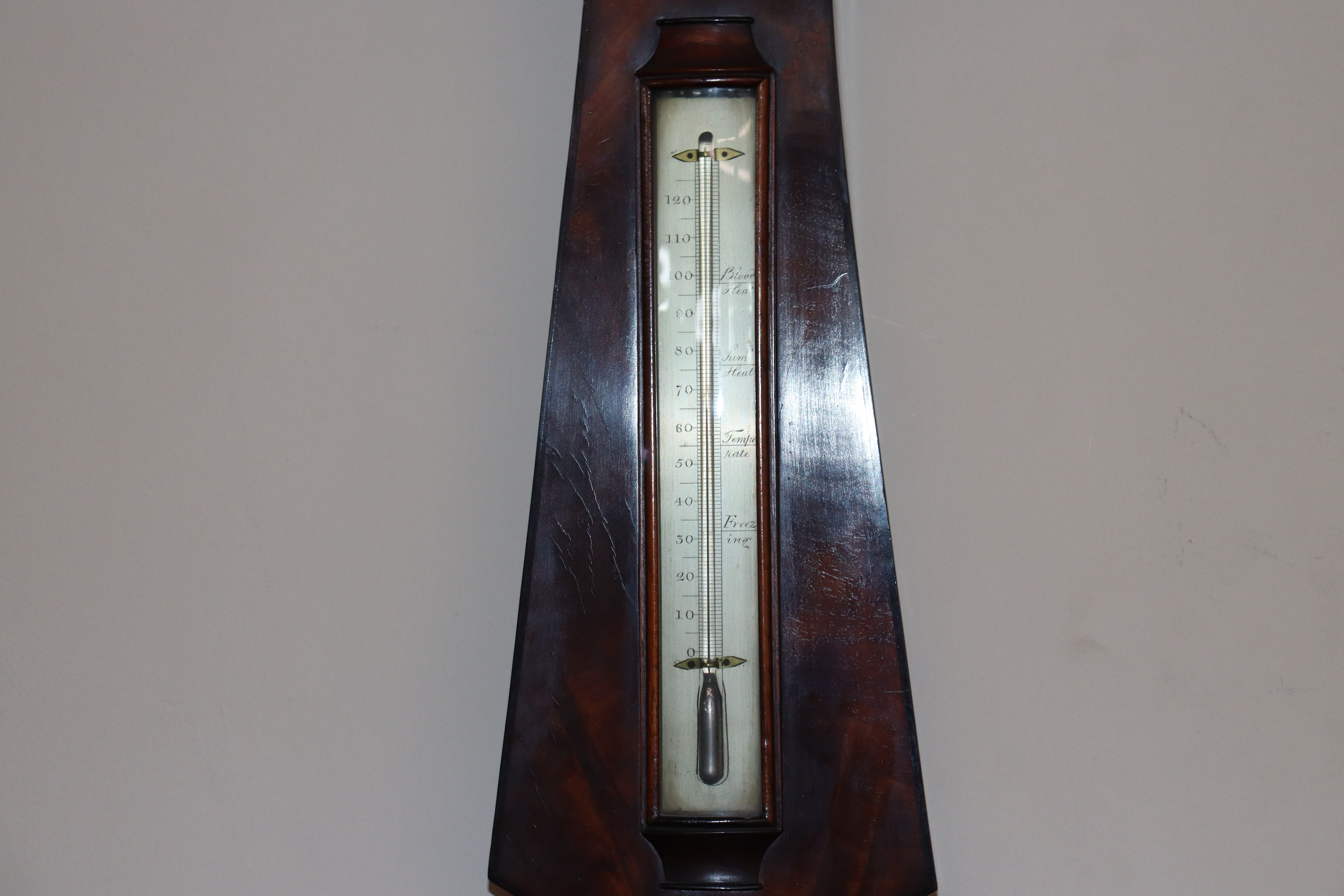 A 19th Century figured mahogany wheel barometer by West, Charing Cross, London, having large - Image 3 of 6