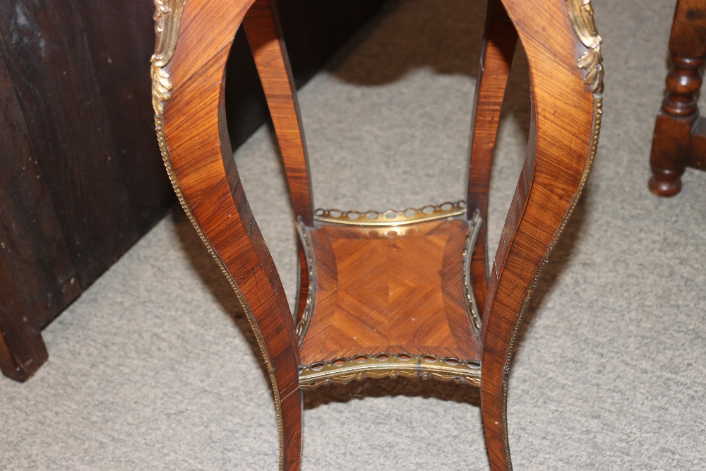 A pair of 19th Century French walnut and cross banded two tier side tables surmounted by pierced - Image 65 of 110