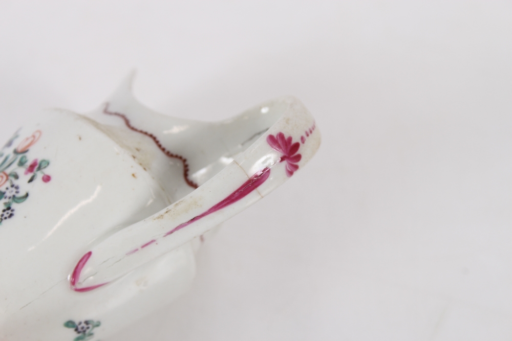 A Newhall porcelain cream jug, decorated basket of flowers with sprays, 11.5cm high - Image 4 of 4