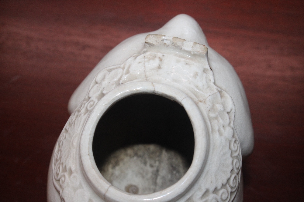 A Chinese blanc de chine water dropper in the form of a water buffalo, having domed detachable - Image 10 of 17