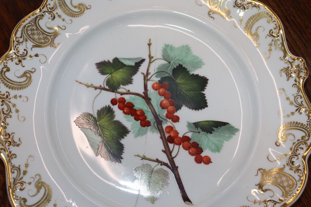 A Davenport Long Port Staffordshire part dessert service, decorated various fruits within foliate - Image 19 of 25