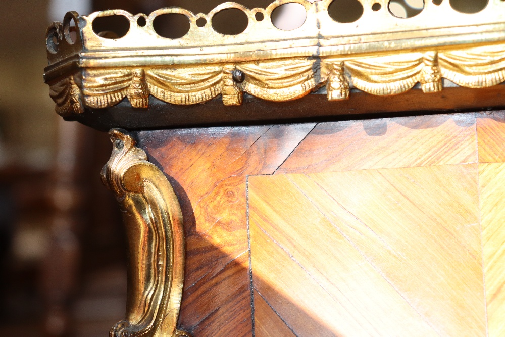 A pair of 19th Century French walnut and cross banded two tier side tables surmounted by pierced - Image 79 of 110