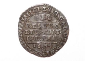 A Charles I groat, 1644 Bristol Mint, pelmet before bust