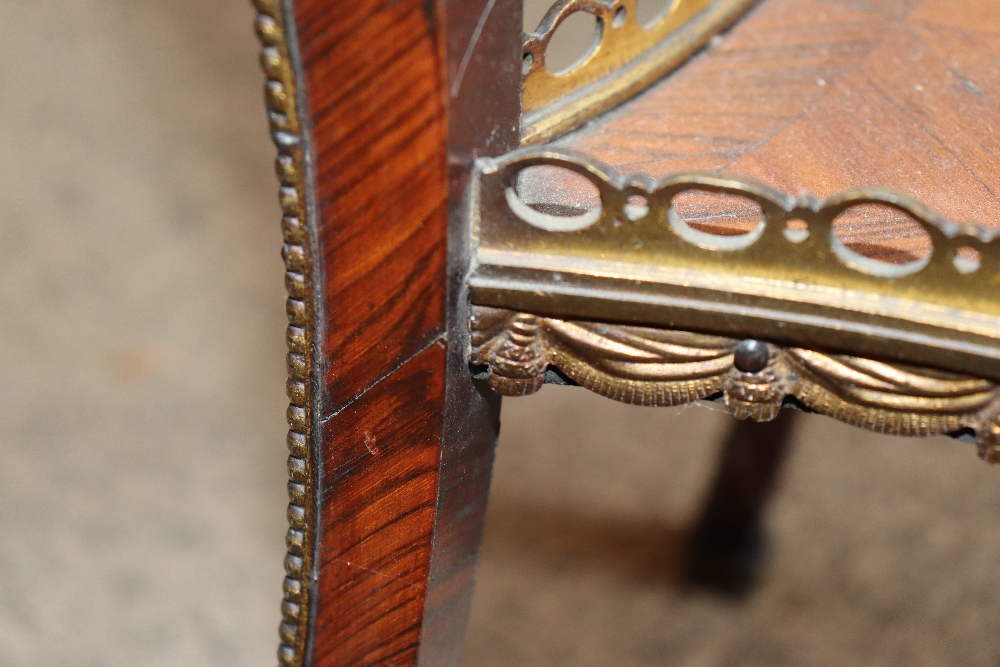 A pair of 19th Century French walnut and cross banded two tier side tables surmounted by pierced - Image 23 of 110