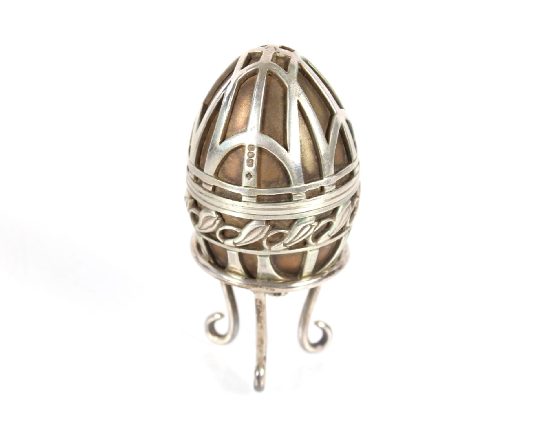 A St. James House silver gilt Easter Egg in original box limited edition 150/ 500