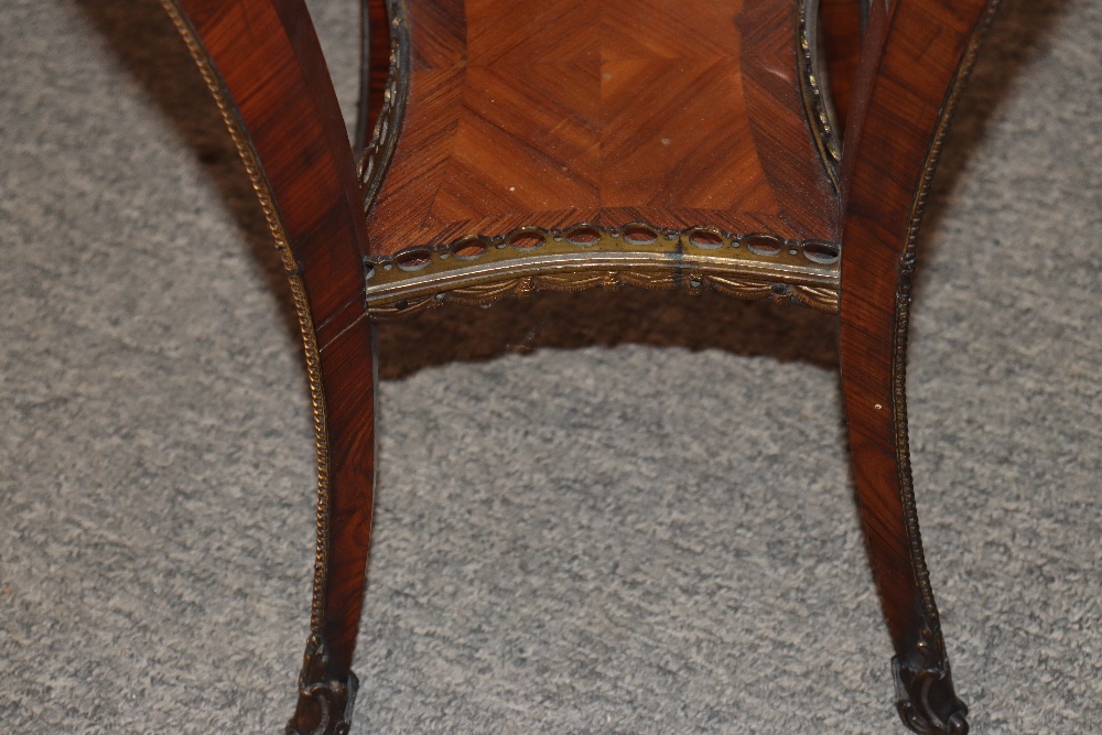 A pair of 19th Century French walnut and cross banded two tier side tables surmounted by pierced - Image 66 of 110