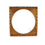 A carved gilt wood picture frame of large proportions with oval insert, 77cm x 73cm overall