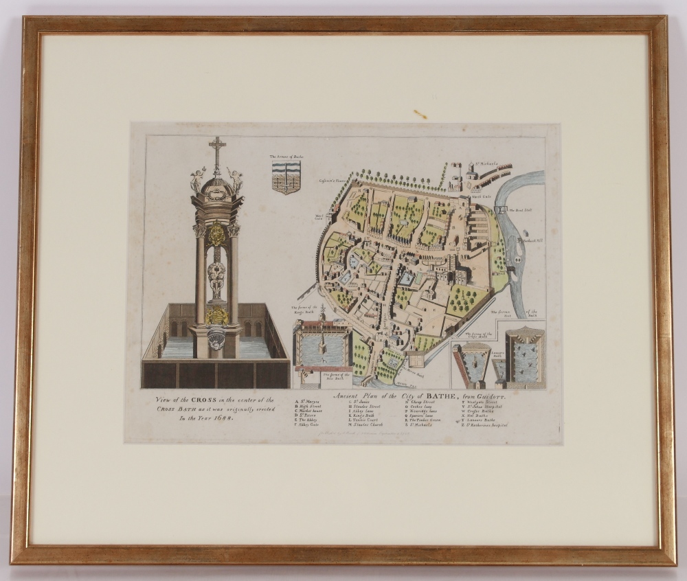 A coloured map of the City of Bath - Image 2 of 3