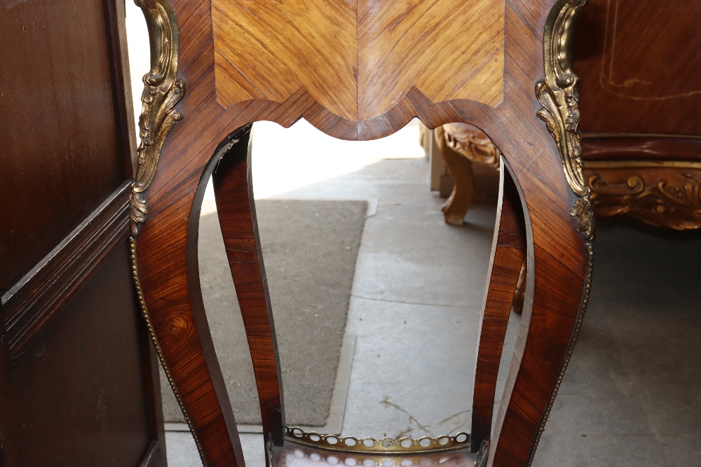 A pair of 19th Century French walnut and cross banded two tier side tables surmounted by pierced - Image 10 of 110