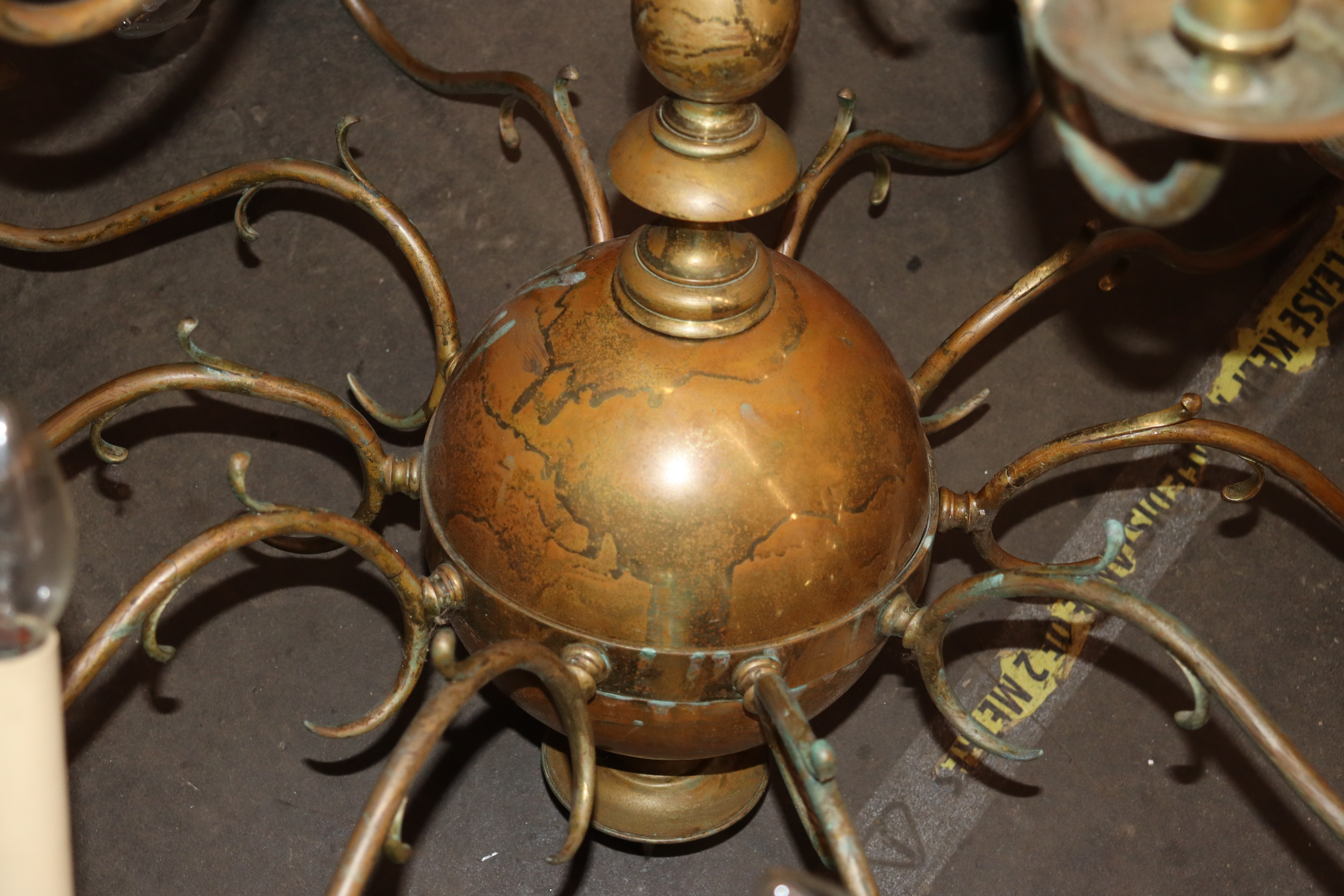 A 19th Century brass Dutch two tier chandelier - Image 2 of 7