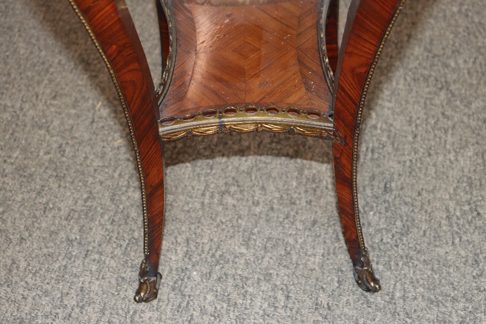 A pair of 19th Century French walnut and cross banded two tier side tables surmounted by pierced - Image 17 of 110