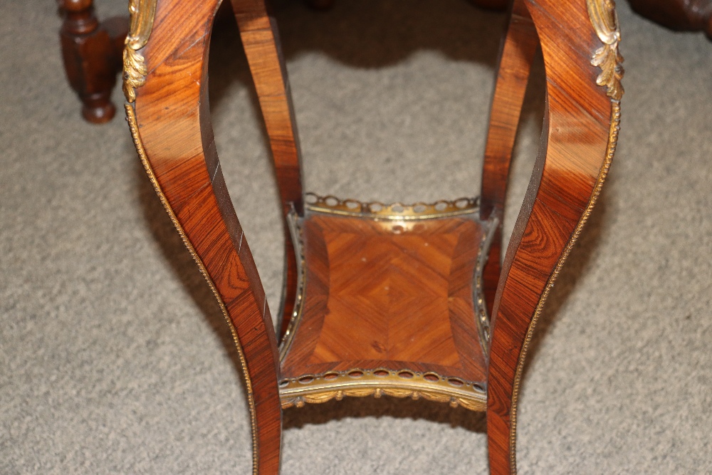 A pair of 19th Century French walnut and cross banded two tier side tables surmounted by pierced - Image 59 of 110