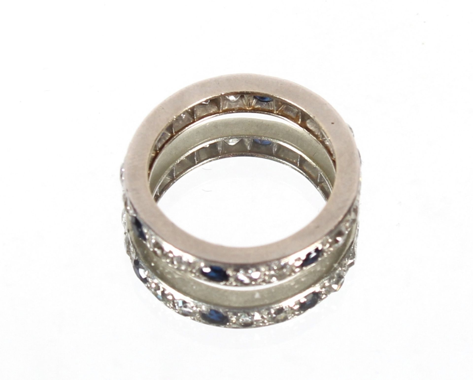 A platinum, sapphire and diamond full eternity ring, 4.6gms, Size L - Image 3 of 3