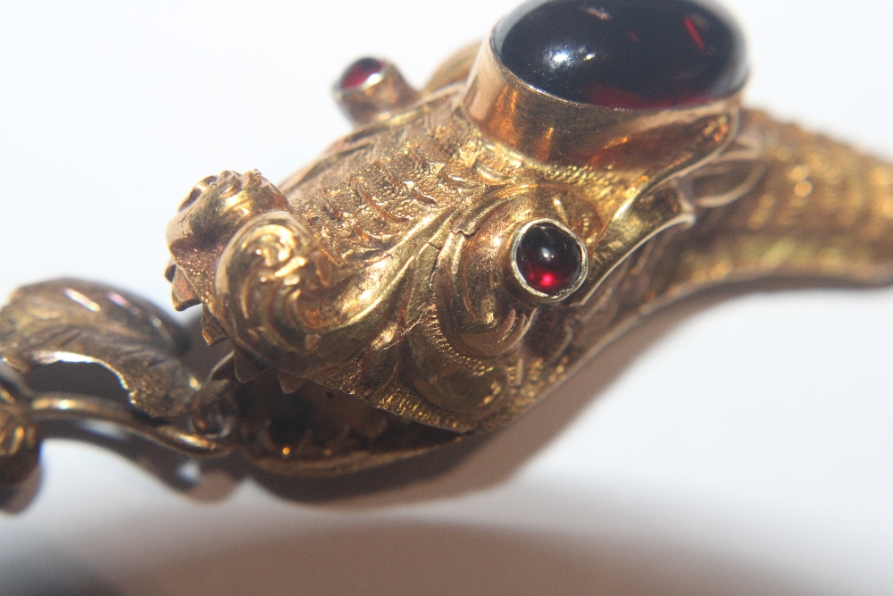 A Victorian yellow metal and garnet set serpent necklace, 18gms total weight, (tests as gold) in - Image 23 of 34
