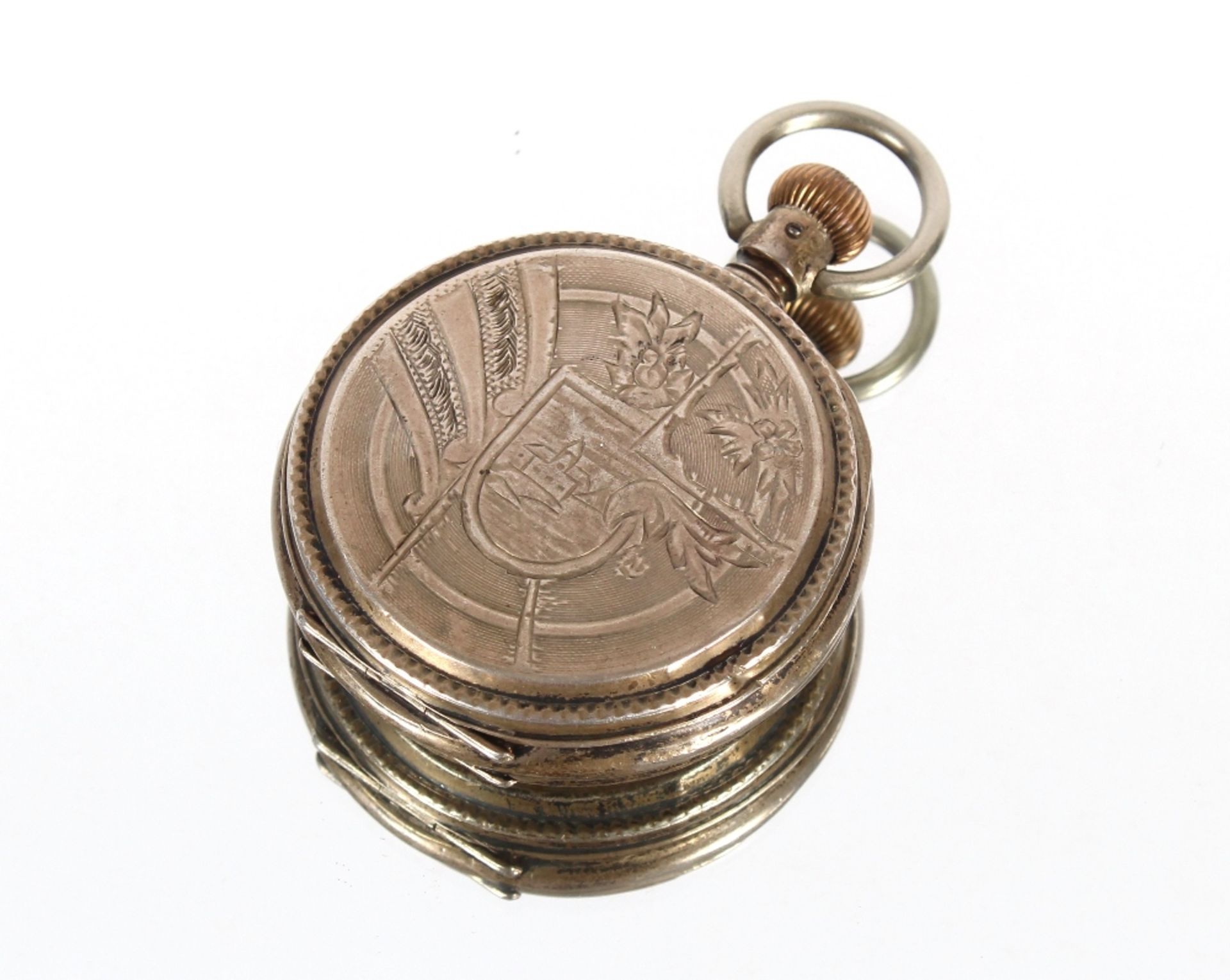An American Standard Watch Co. of New York silver top wound pocket watch - Image 3 of 5