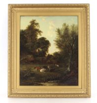 E.R. Smythe, "Milking Time In The Home Meadow", oil on canvas signed to the bottom right, 61cm x