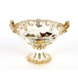 A Davenport Long Port Staffordshire part dessert service, decorated various fruits within foliate