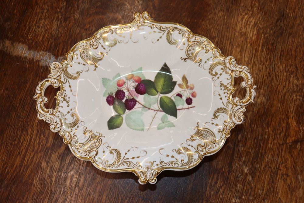 A Davenport Long Port Staffordshire part dessert service, decorated various fruits within foliate - Image 12 of 25