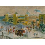 David Wood, "Clacton Pier" signed watercolour 24.5cm x 33.5cm