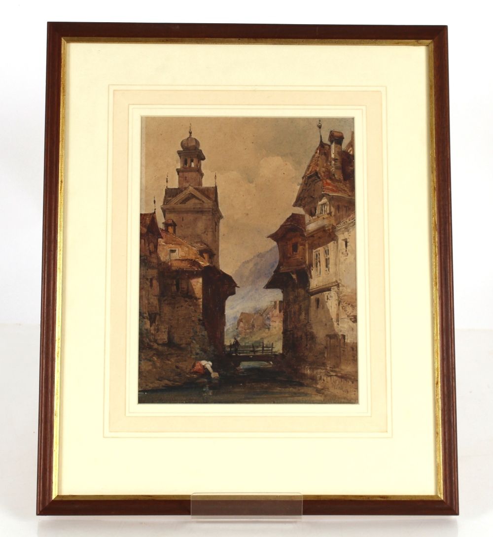 William Callow, scene of Brittany, signed watercolour, 27cm x 20cm - Image 2 of 2