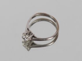 A diamond solitaire ring, in 18ct white gold mount, brilliant cut diamond, approx. ½carat, 3.2gms.