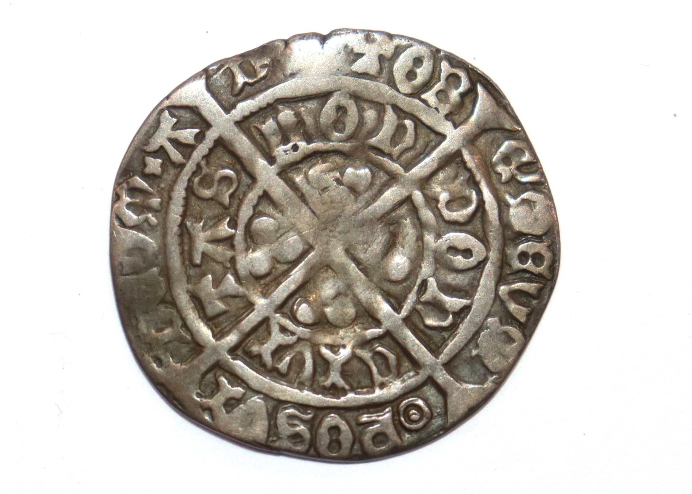 An Edward IV groat, two roses by neck