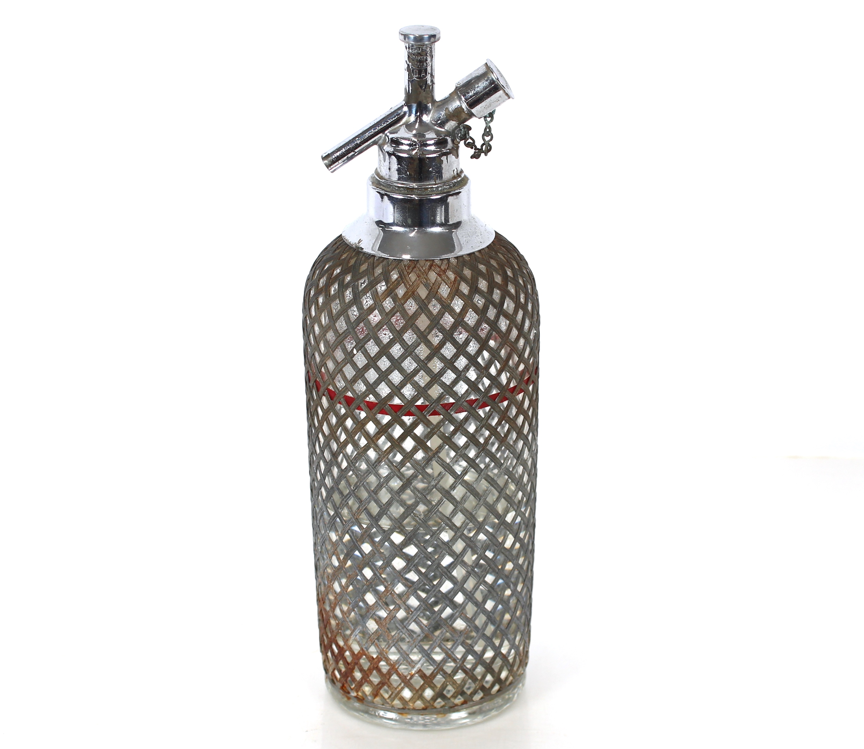 A 1930's chrome plated soda syphon, 34.5cm