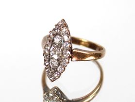 An 18ct gold and diamond set ring, 4gms ring size