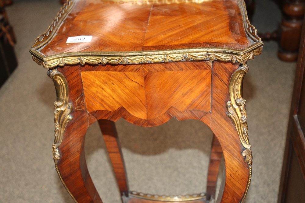 A pair of 19th Century French walnut and cross banded two tier side tables surmounted by pierced - Image 12 of 110