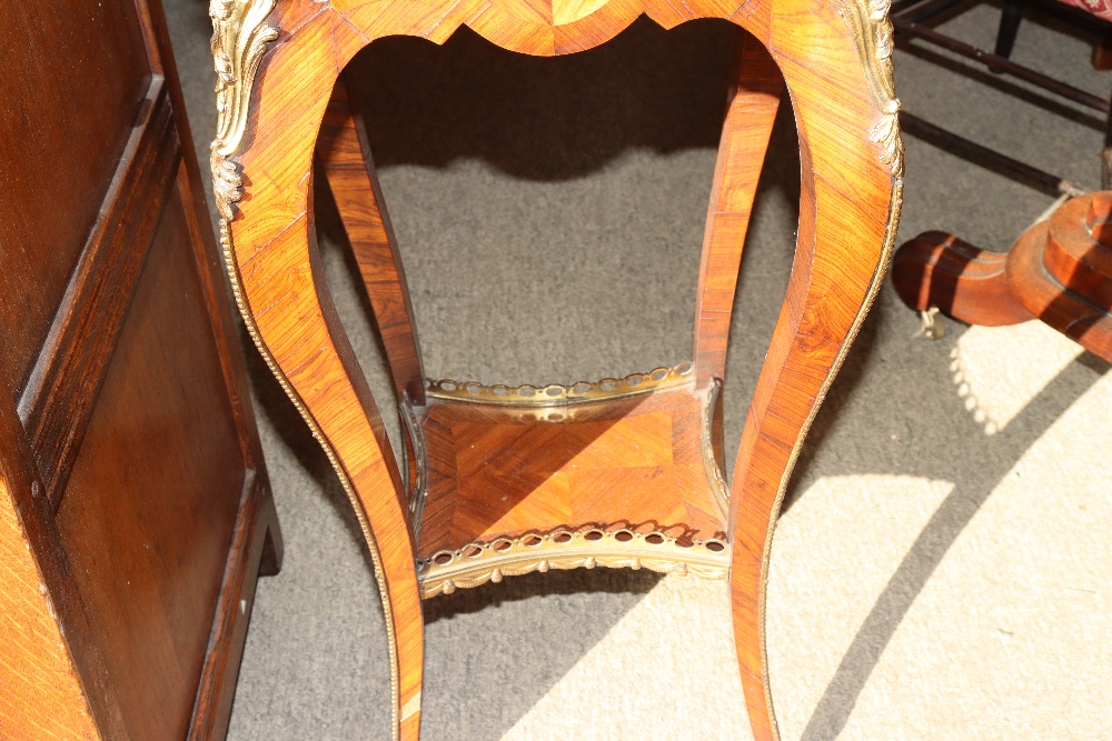 A pair of 19th Century French walnut and cross banded two tier side tables surmounted by pierced - Image 56 of 110