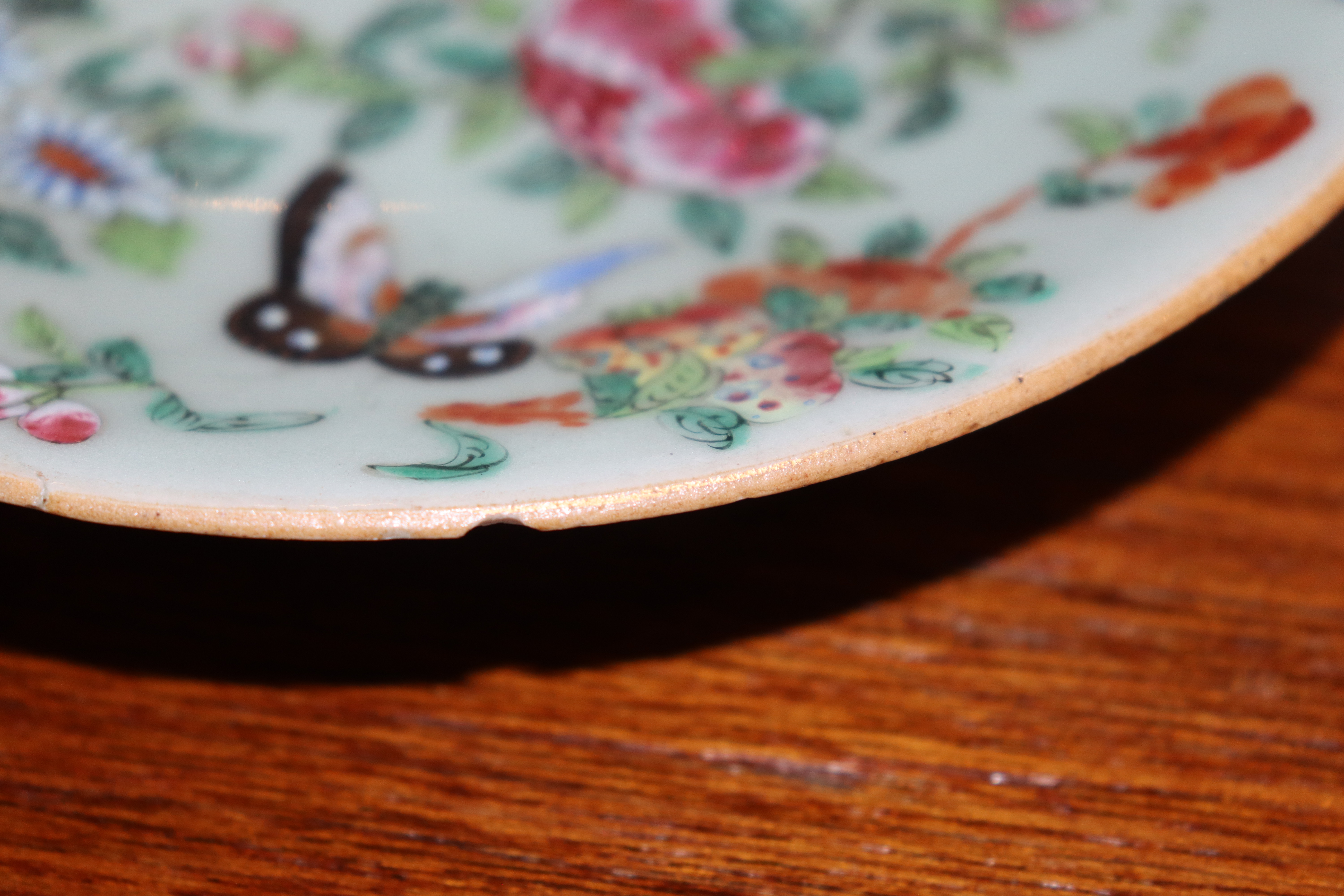A 19th Century Chinese Canton plate, decorated in traditional palette with famille rose birds and - Image 12 of 18