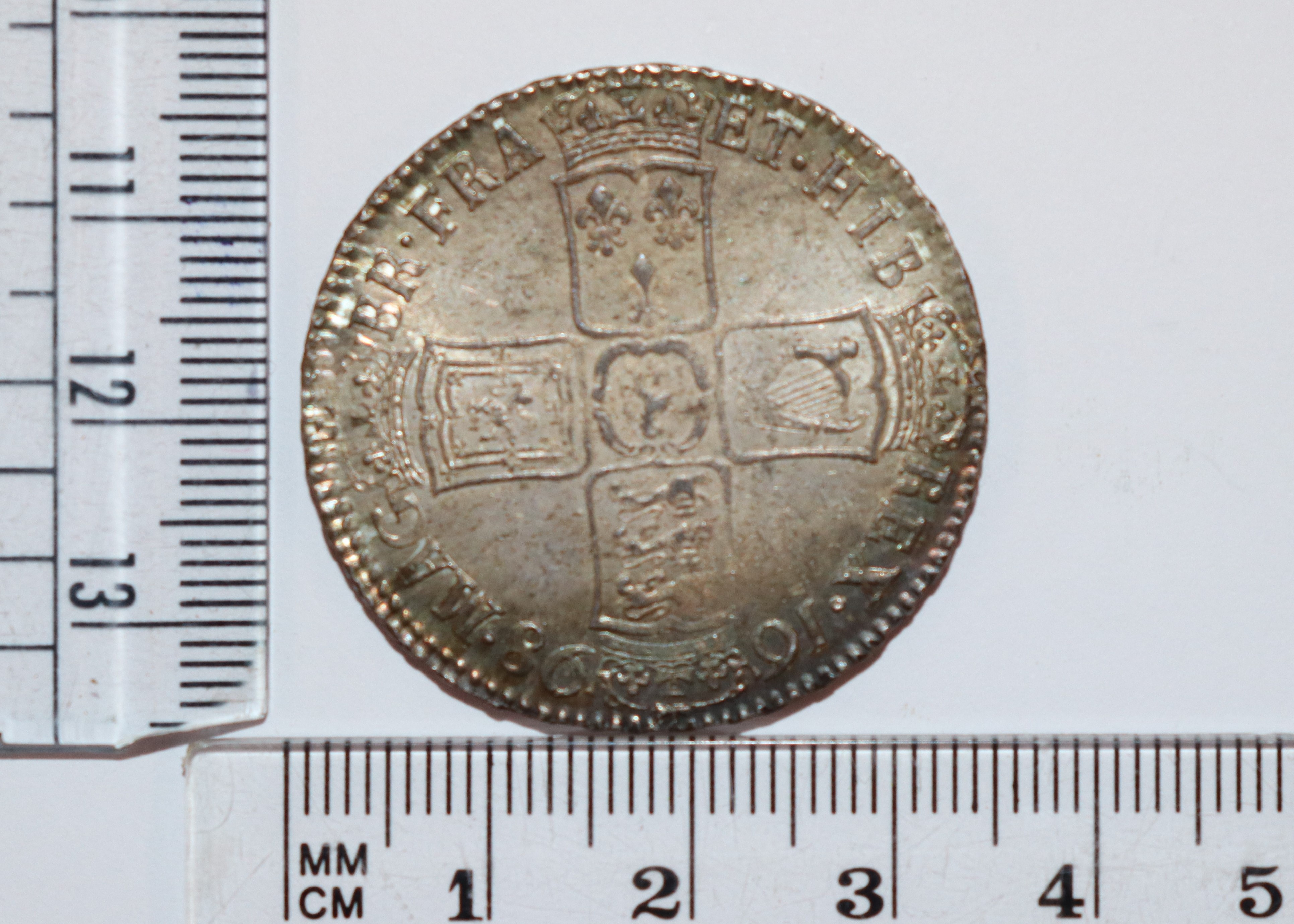 A William III 1698 half crown - Image 3 of 4