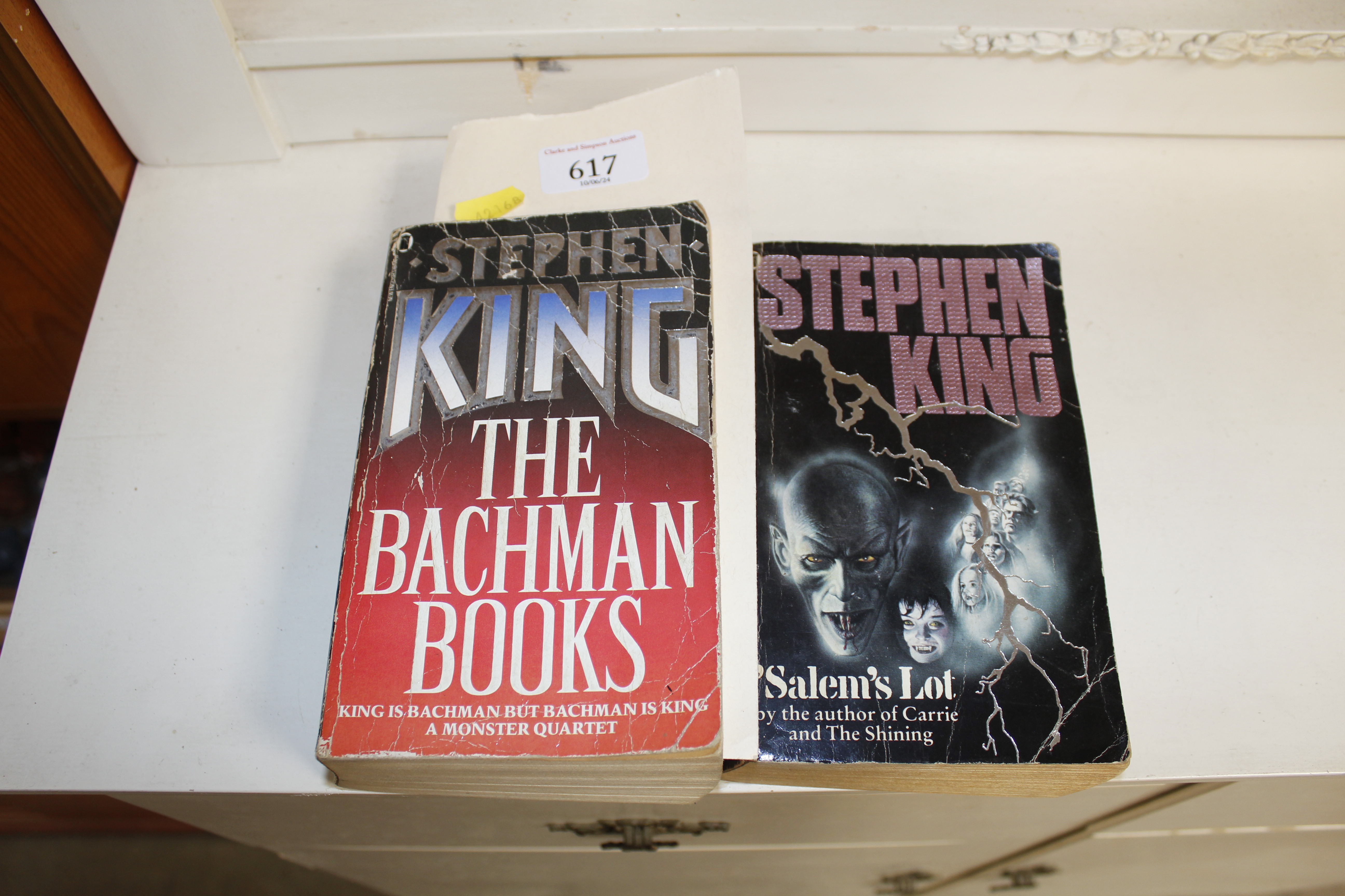 Stephen King, "The Bachman" books including the story "Rage" and Stephen King "Salem's Lot"