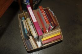 A box of various books