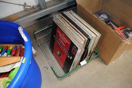 A metal basket and contents of various classical L