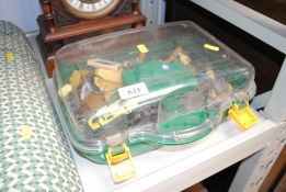 A quantity of plastic toy soldiers in case
